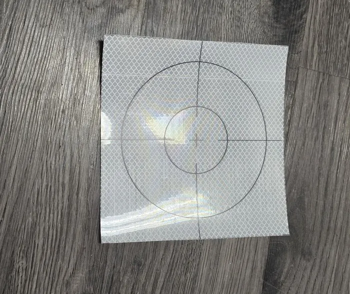 Small square white reflective target